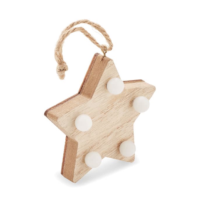 Étoile en bois avec lumières