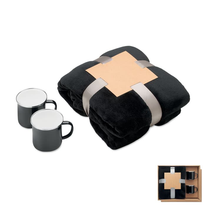 Ensemble couverture et 2 mugs