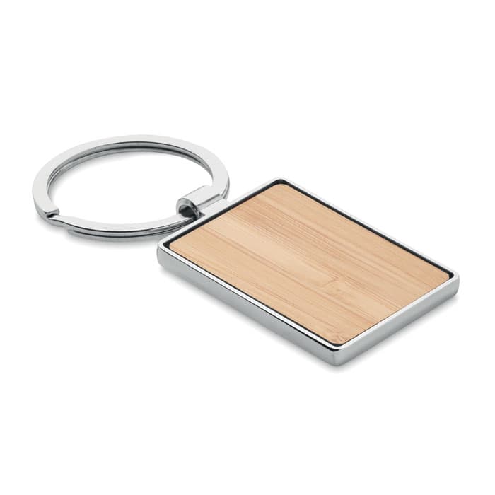 Porte-clés rectangle en bambou